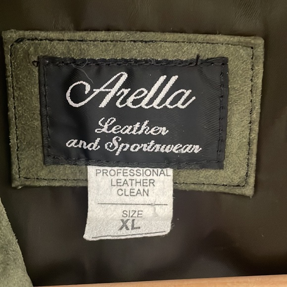Vintage Leather(suede) Jacket from Arella Size XL dark green - Picture 4 of 6